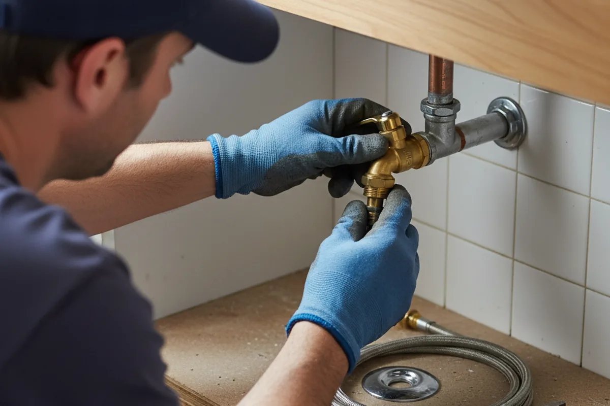 Shutoff valve and fitting work during Faucet and Fixture Repair in Cades